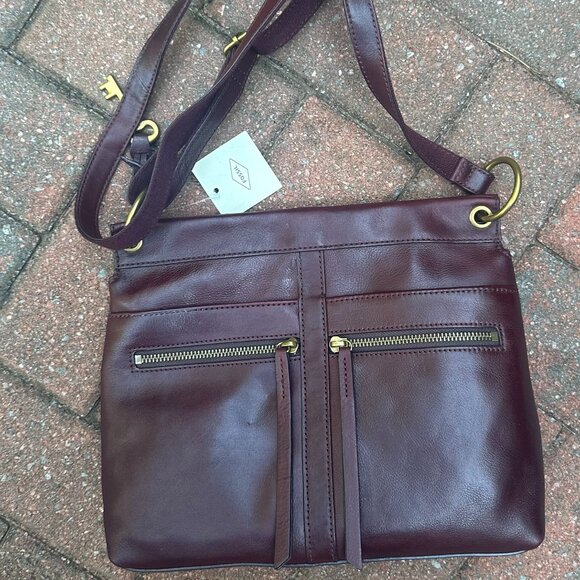 Fossil Caitlyn Crossbody Claret Red shoulder bag - Picture 1 of 4